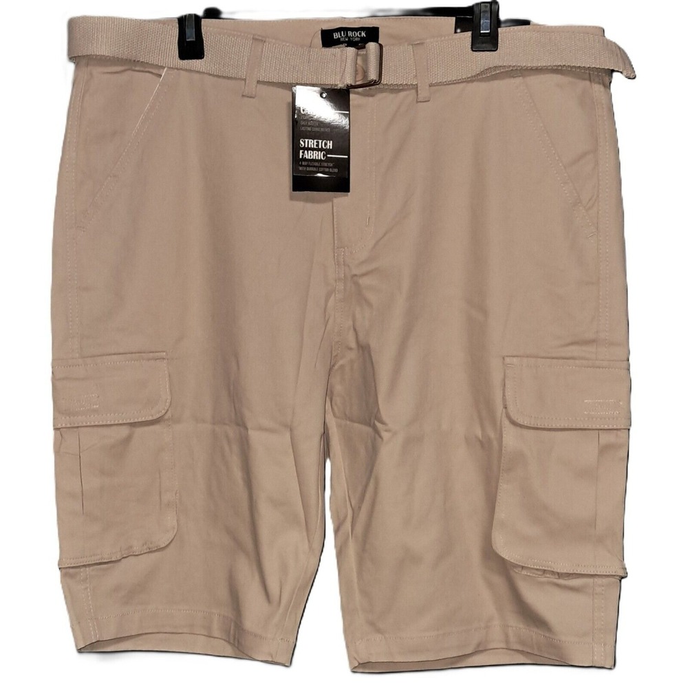Blu Rock Men's Cargo Shorts, Stone,‎ Size 38, 24 in long